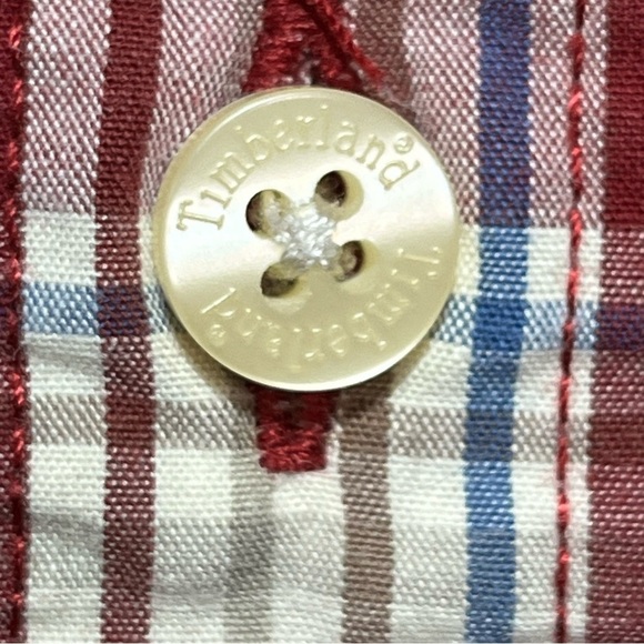 Timberland Shirt Mens XXL Red Plaid Tartan Western Long Sleeve Button Up - Picture 9 of 11